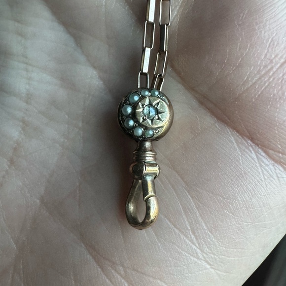 Vintage (Art Nouveaux) 10k Gold Celestial Necklace - Picture 3 of 3